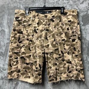 NWT 7 For All Mankind Cooper J Cut-Off Camo Shorts Mens Size 36 Italian Fabric